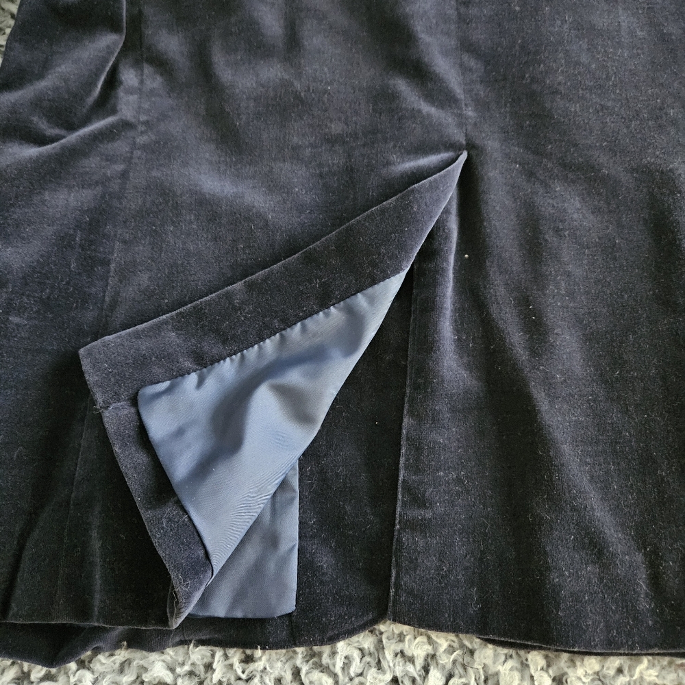 Vintage Women's Blue Velvet Blazer Size 18 Large L Changing Scene Made in Japan - Picture 7 of 13